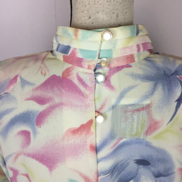 Vintage Miss Sophisticates Pendleton Skirt Blouse Set 10 Womens Pink Floral - Picture 9 of 16